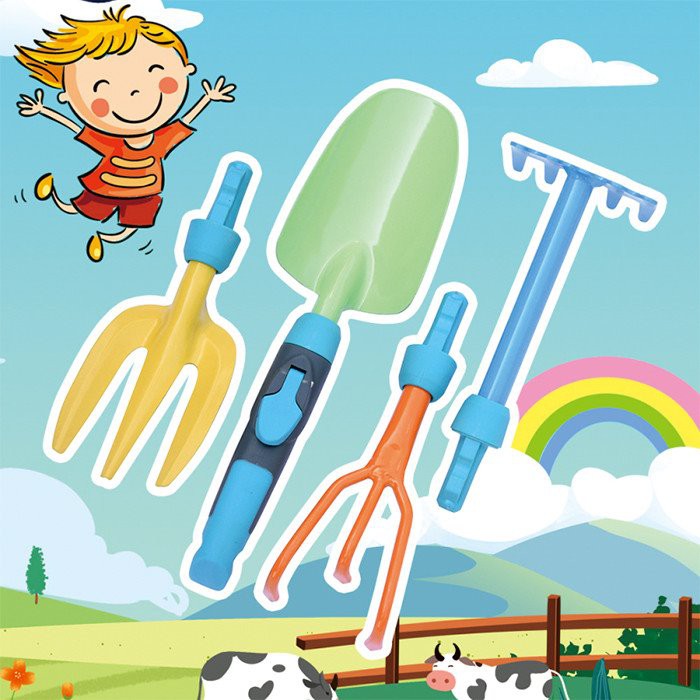 kid garden tool set with box